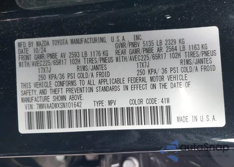 2025 Mazda Cx-50 Hybrid Premium Package from USA, damaged, VIN 7MMVAADWXSN101642